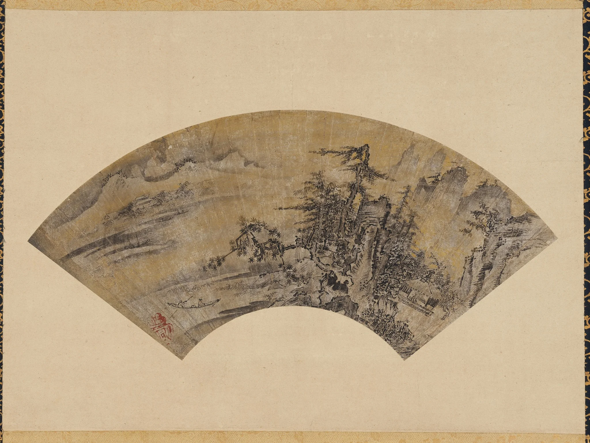 Snowy Landscape (Sekkei sansui zu), detail