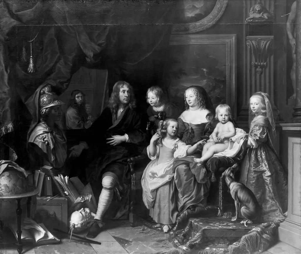 Portrait of the Cologne banker and collector Everhard Jabach with his family, by Charles Le Brun, paint, 1690