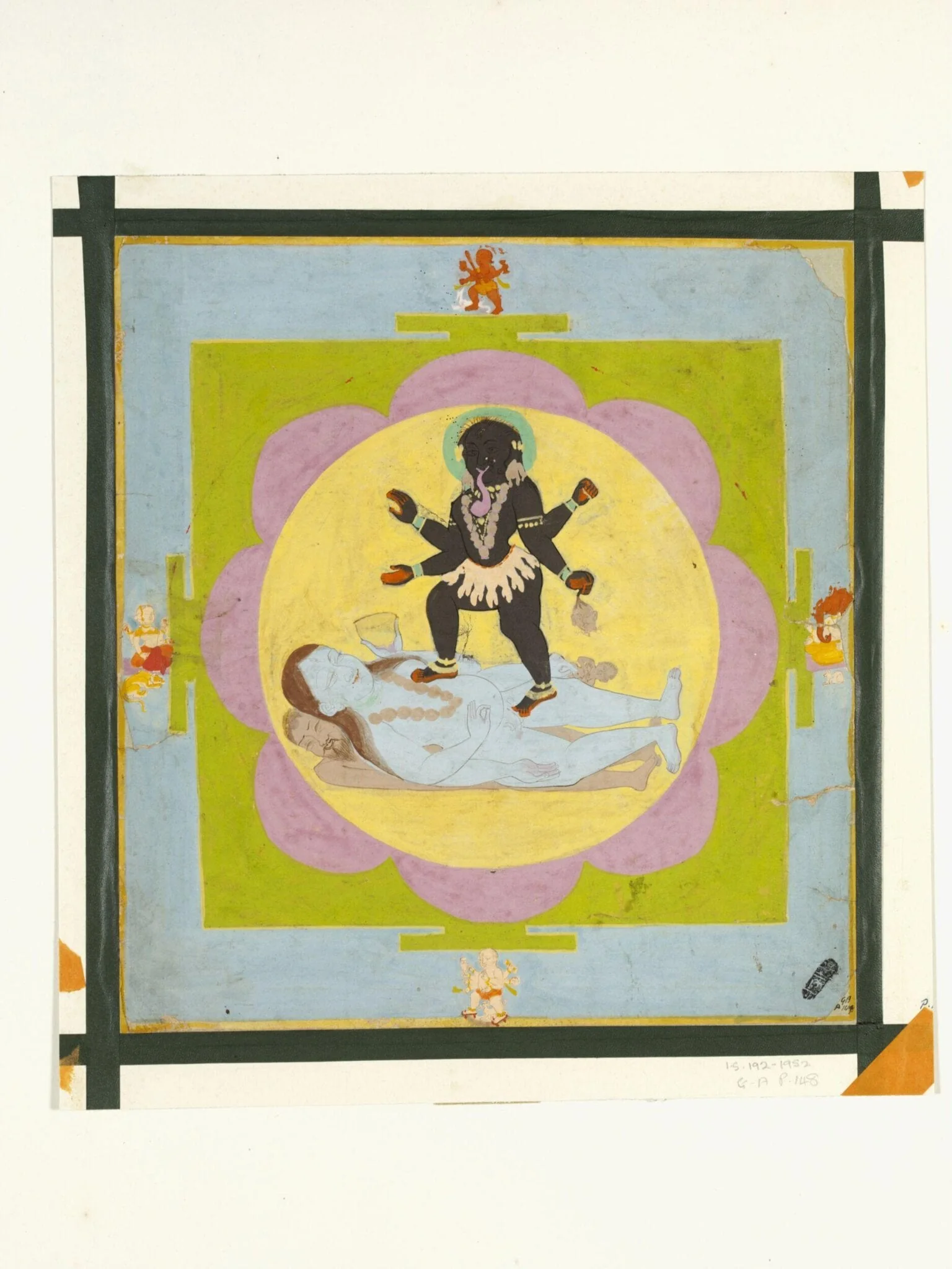 Kali standing on Shiva, detail