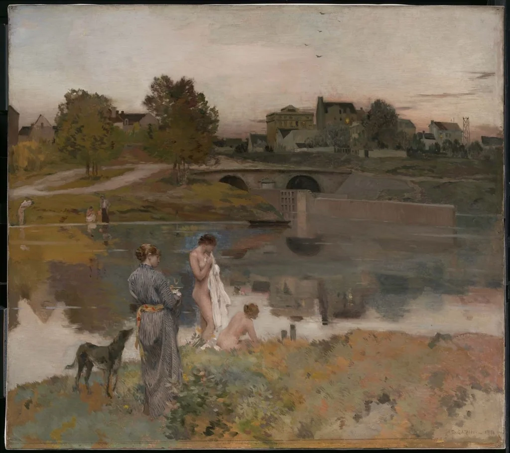 Riverbank with Bathers, detail