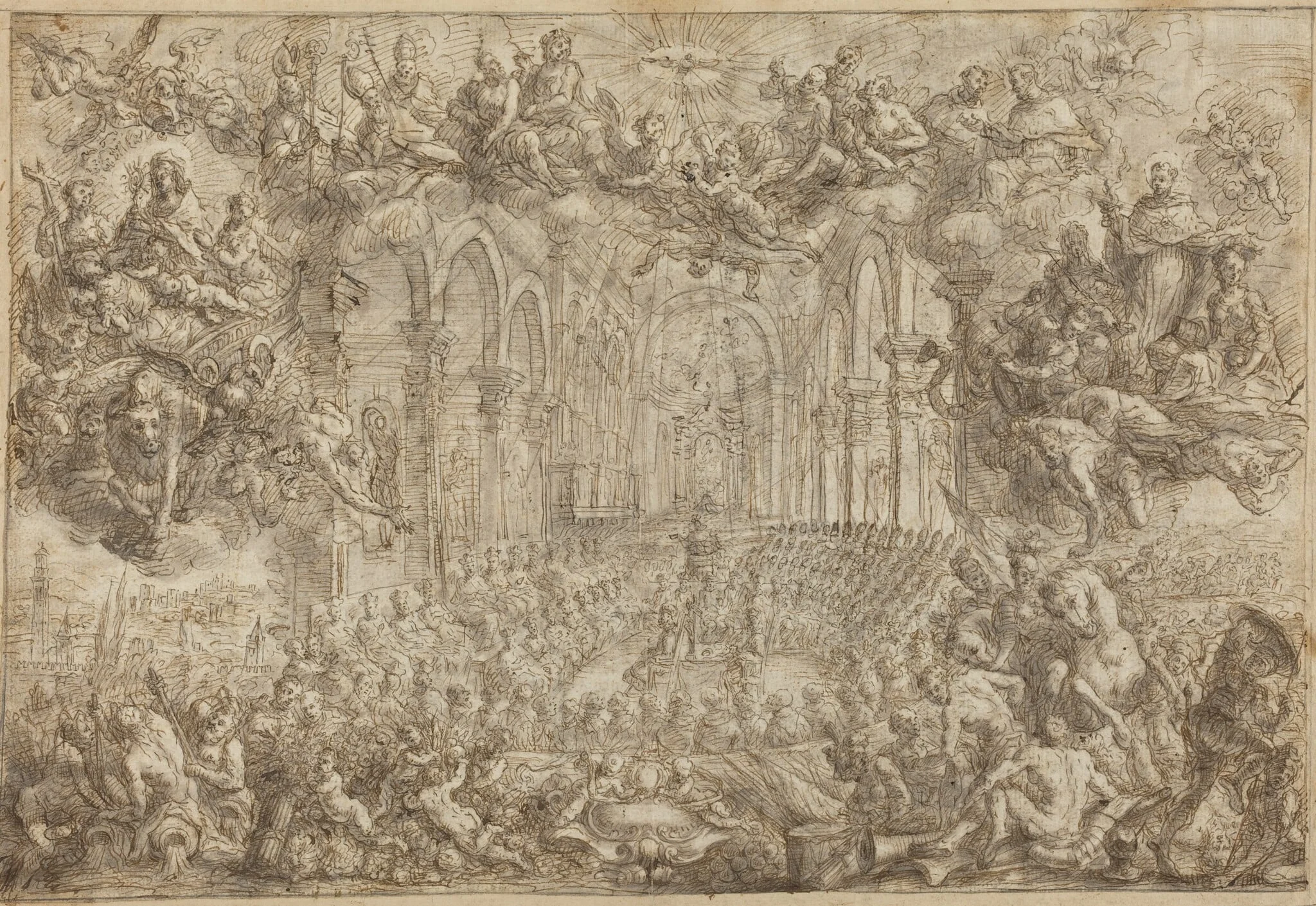 The Council of Trent with Saint Thomas Vanquishing the Heretics, detail