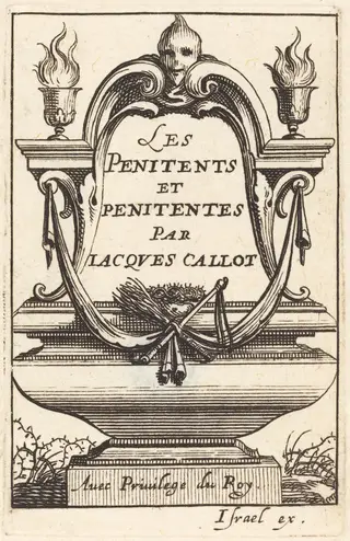 Frontispiece for Callot's "The Penitents", by Abraham Bosse, ink, 1632
