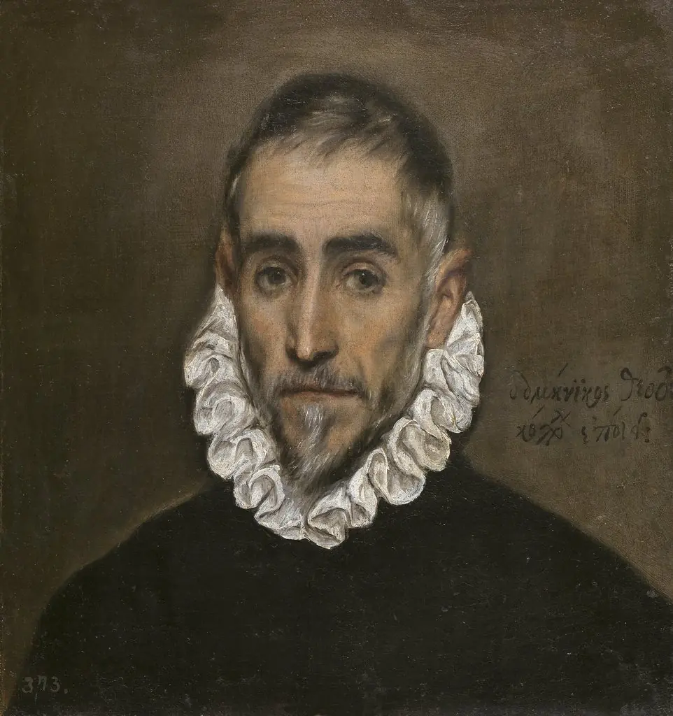 Portrait of an Elderly Man, by El Greco, oil, 1594