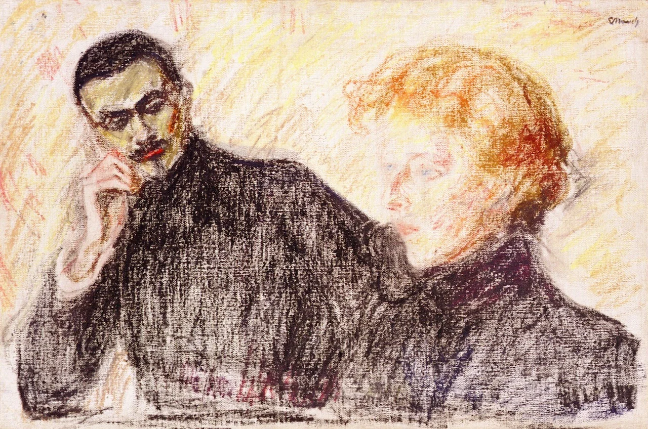 Dark-Haired Man and Red-Haired Woman, detail