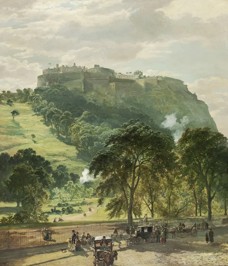 Edinburgh Castle from Princes Street, by Samuel Bough, oil, 1860