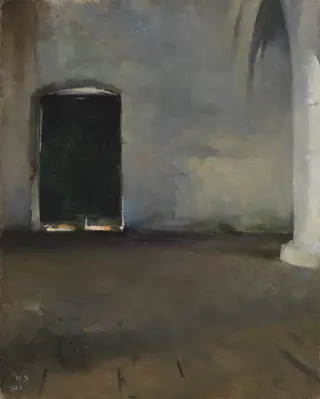The Door, by Helene Schjerfbeck, oil, 1892