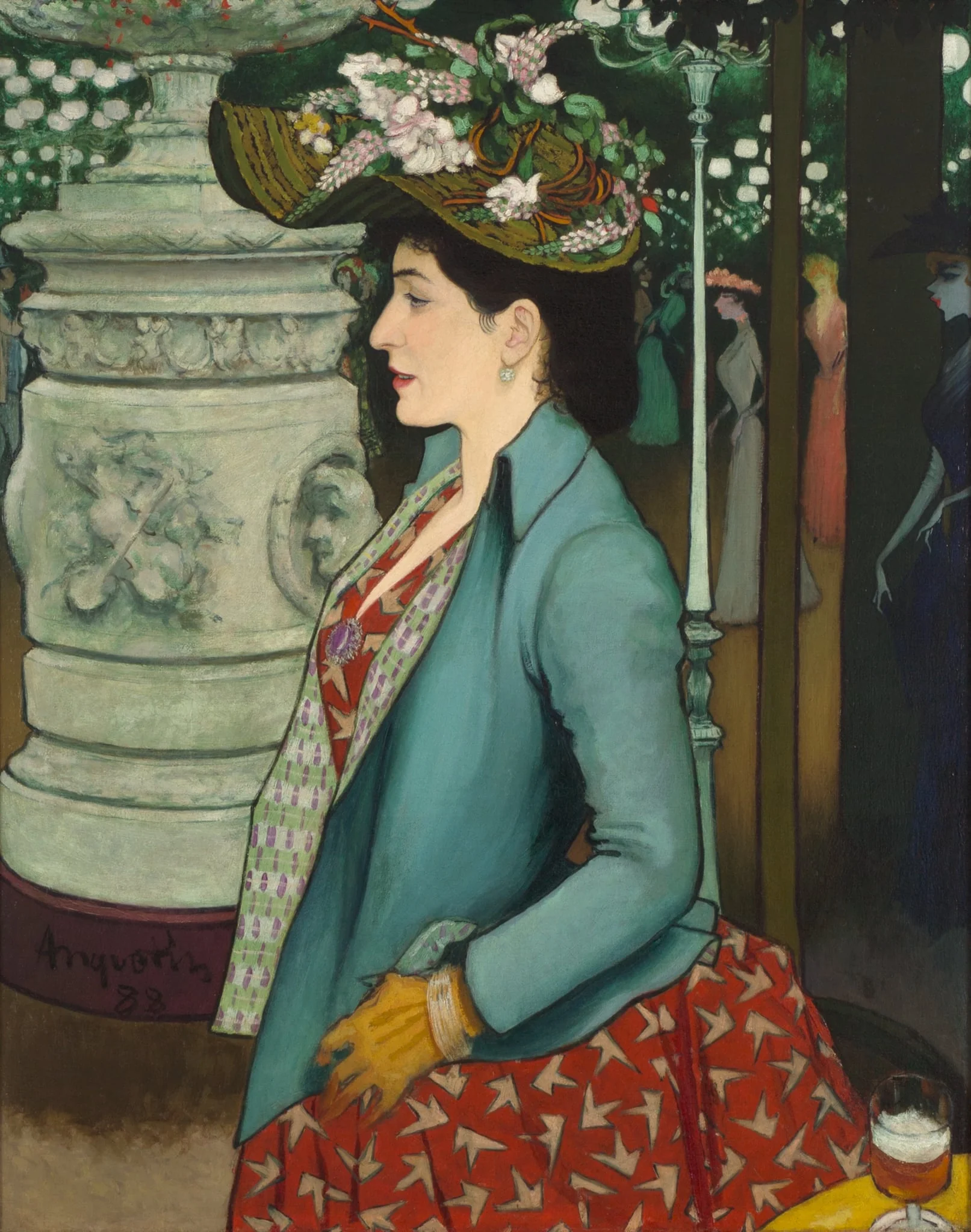 A Woman at the Élysée Montmartre (Femme à l’Élysée Montmartre), detail