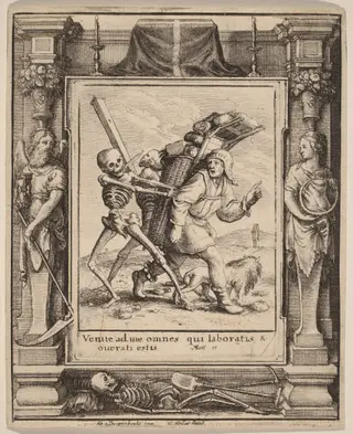 Peddler, by Wenceslaus Hollar, ink, 1651