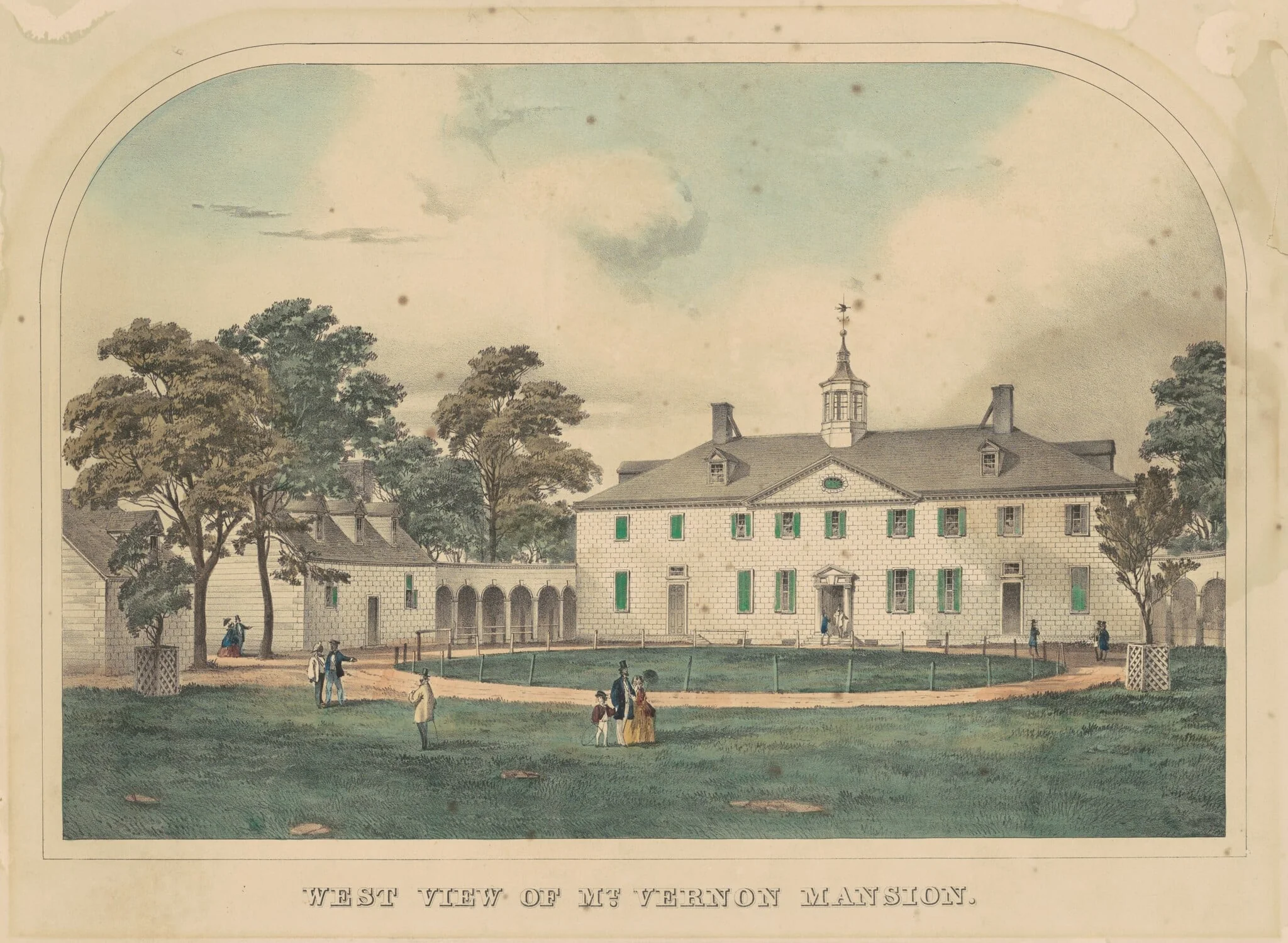 West View of Mount Vernon Mansion, detail