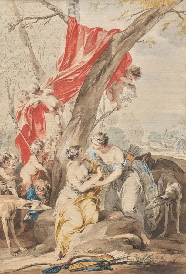 Jupiter (in the guise of Diana) and Callisto, detail