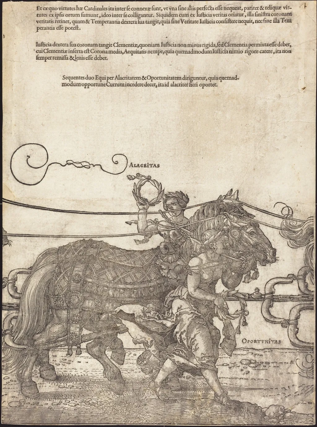 The Triumphal Chariot of Maximilian I (The Great Triumphal Car) [plate 4 of 8], by Albrecht Dürer, ink, 1523