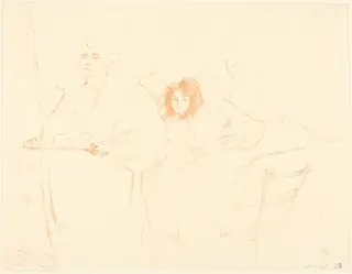Woman with a Tray (Femme au plateau), by Henri de Toulouse-Lautrec, ink, 1896