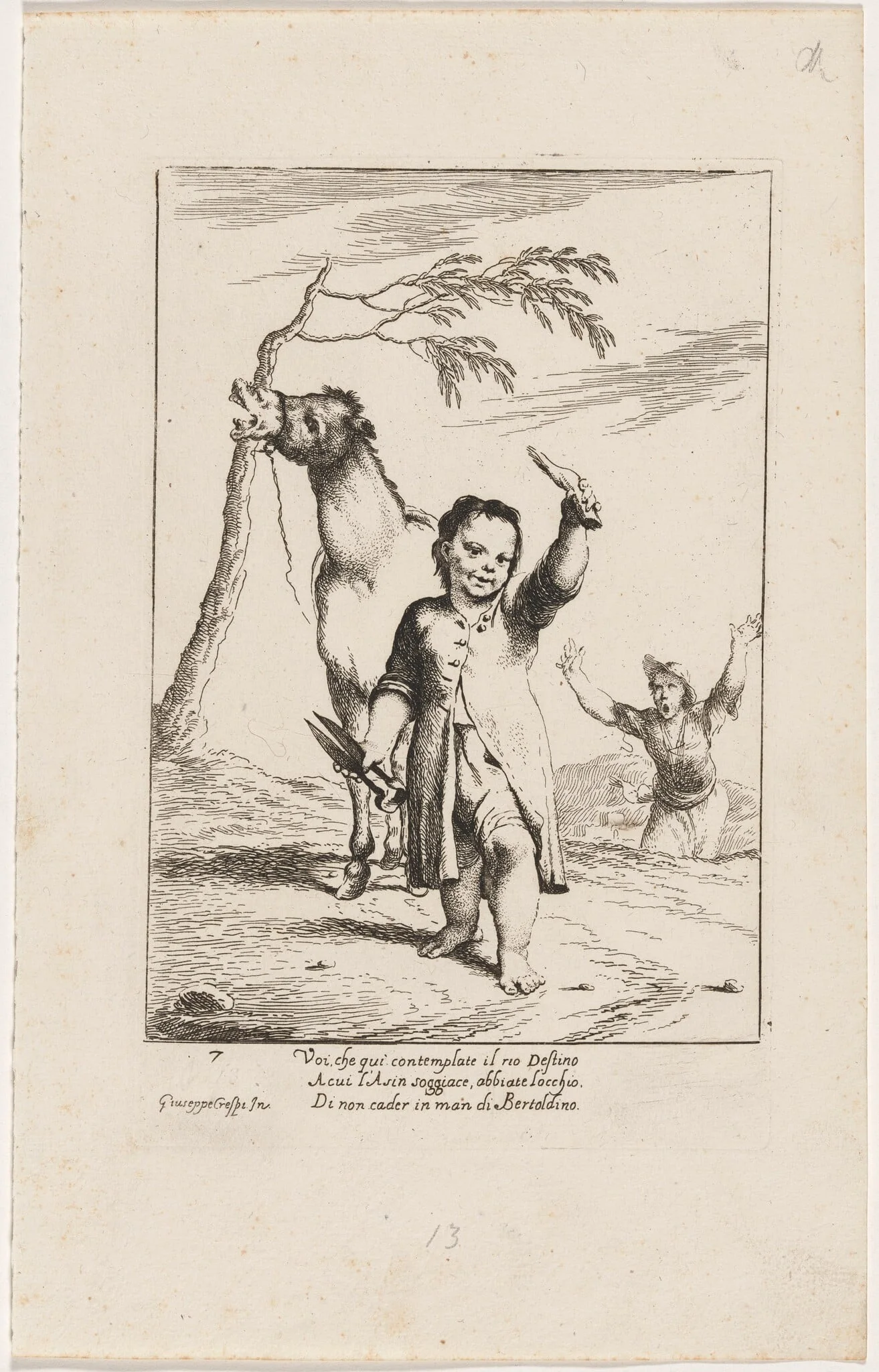 Bertoldino Cutting Off the Donkey's Ears, detail