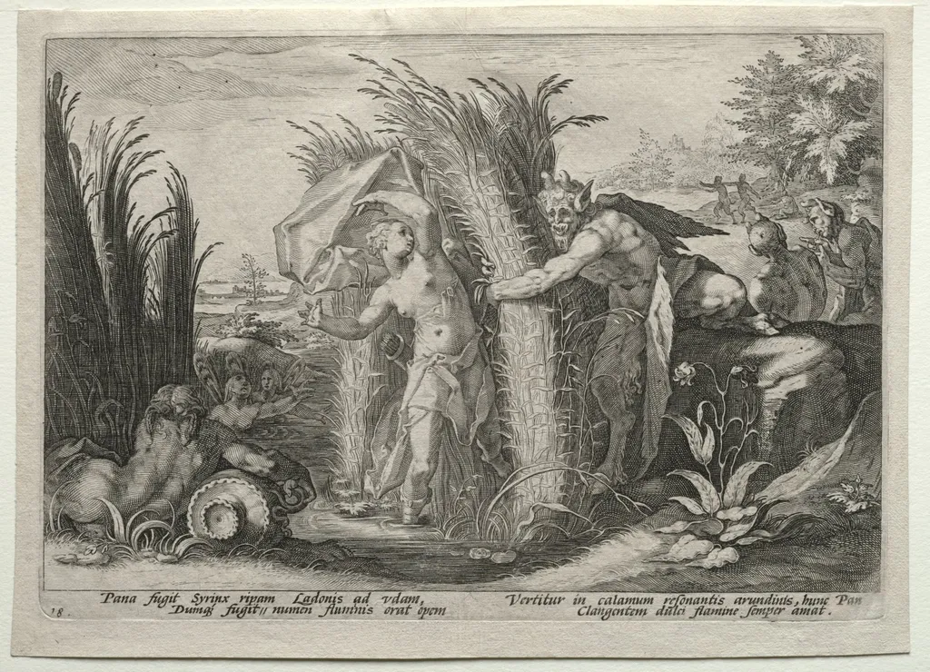 Pan Pursuing Syrinx, by Hendrik Goltzius, 1589