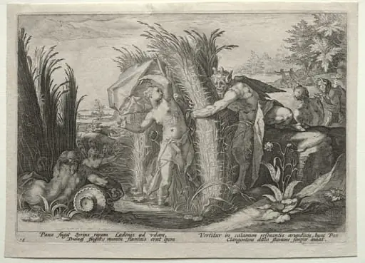Pan Pursuing Syrinx, by Hendrik Goltzius, 1589