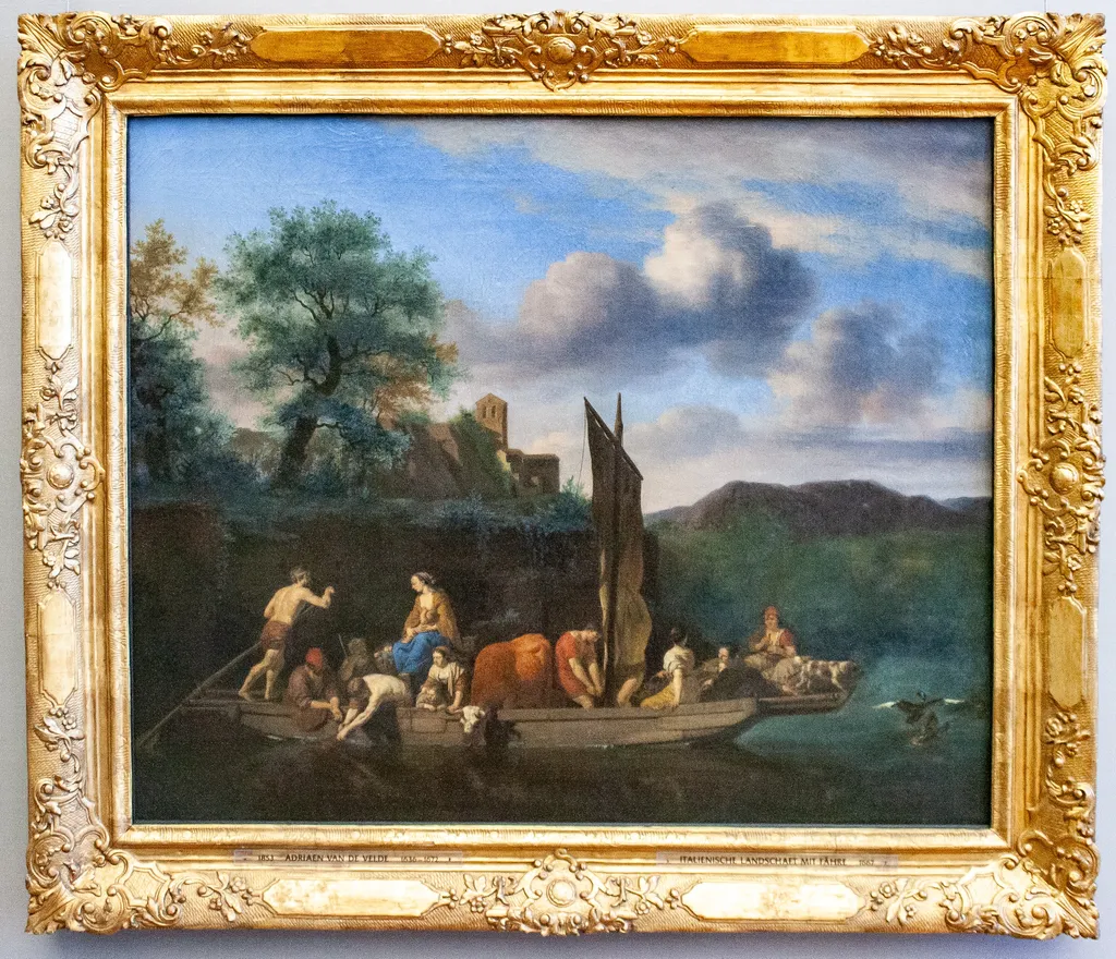 Italienische Landschaft mit Fähre, by Adriaen van de Velde, unspecified, 1667