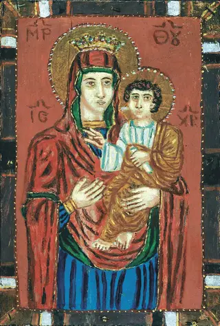 Παναγία με βρέφος, by Theofilos (Hadjimichail), 1912