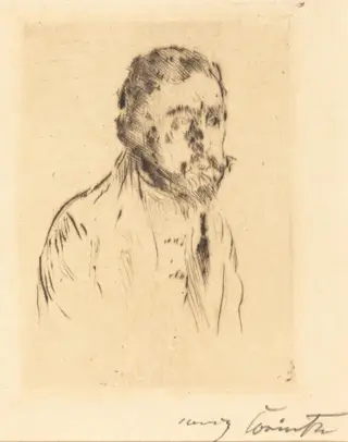 Bildnisstudie H. St. (Portrait Study of H. St.), by Lovis Corinth, ink, 1920