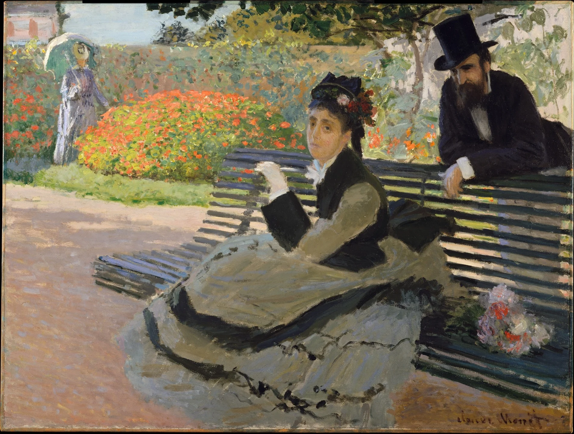Camille Monet on a Garden Bench, detail
