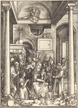The Glorification of the Virgin, by Albrecht Dürer, ink, 1504