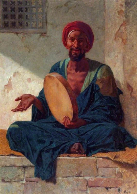 An Arab Improvisatore, detail