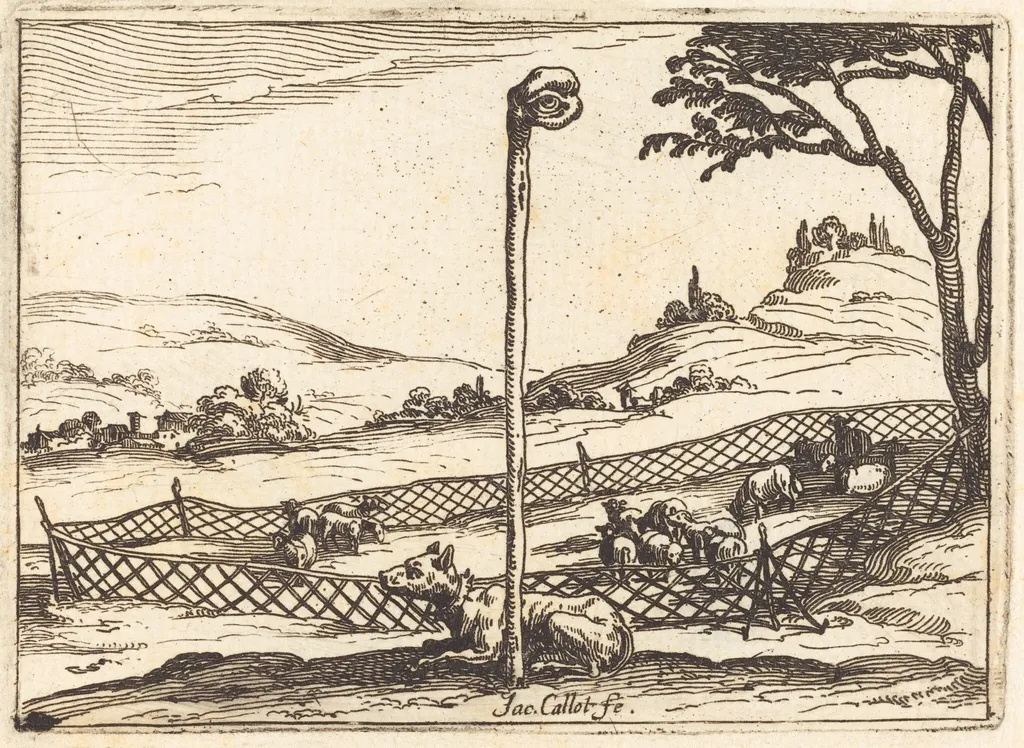 The Vigilant Eye, by Jacques Callot, ink, 1628