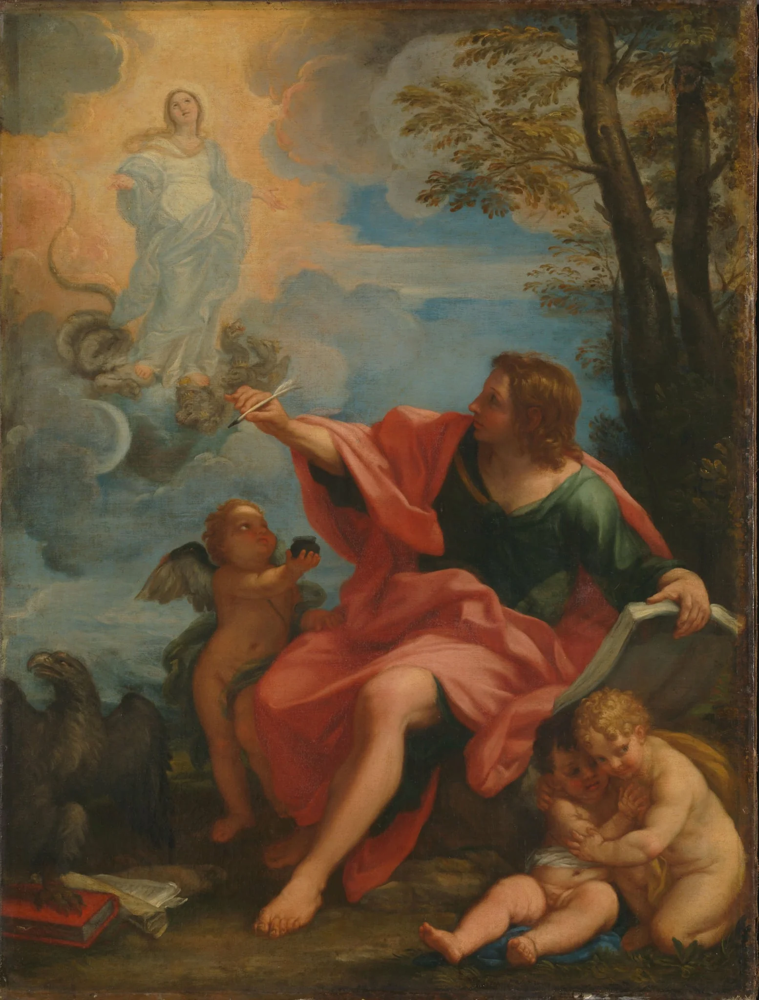 Saint John the Evangelist on Patmos, detail