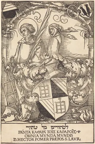 Coat of Arms of Hector Pömer, by Sebald Beham, ink, 1525