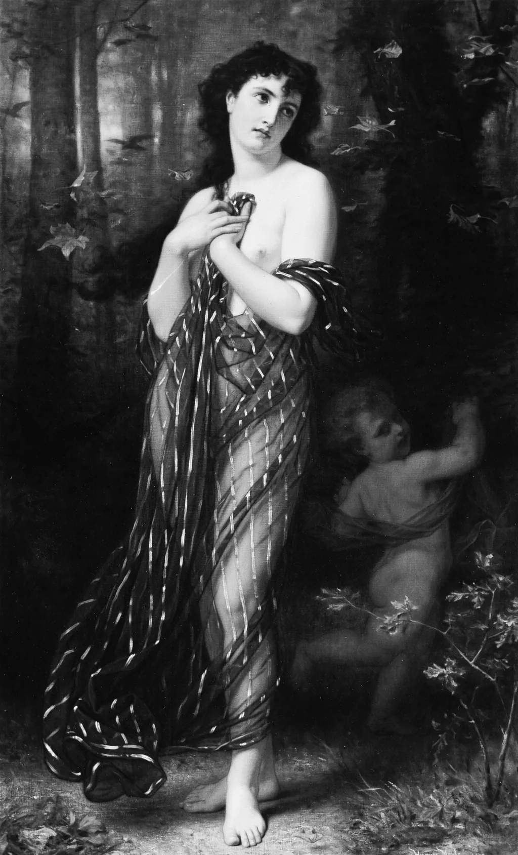 Falling Leaves, Allegory of Autumn, by Hugues Merle, oil, 1872