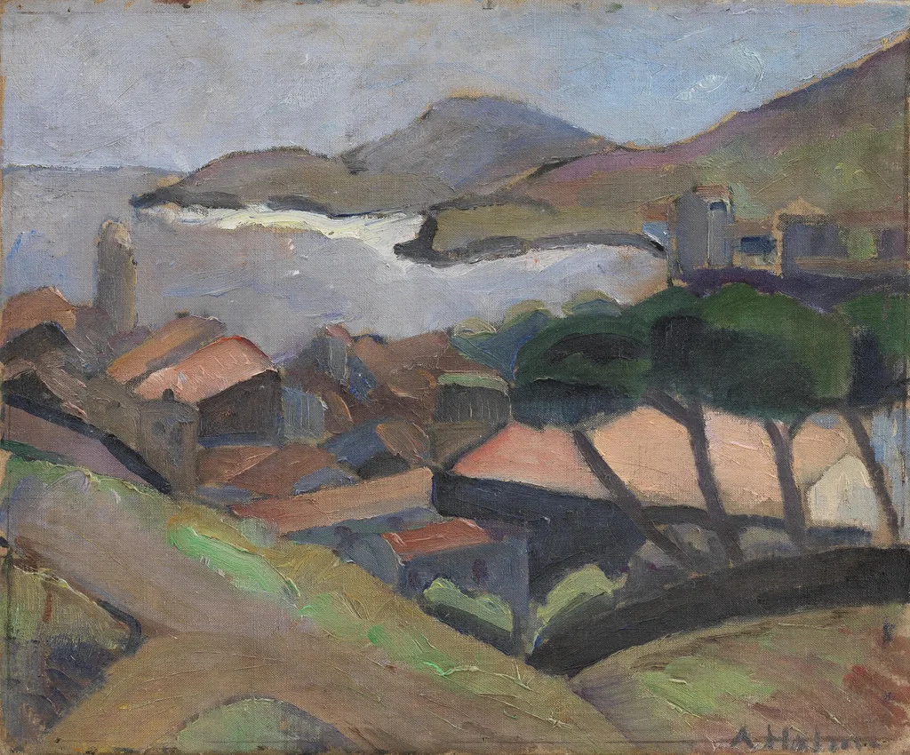 View of Collioure, by Astrid Holm, oil, 1913