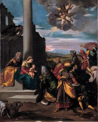 Adoration of the Magi, by Scarsellino, unspecified, 1589
