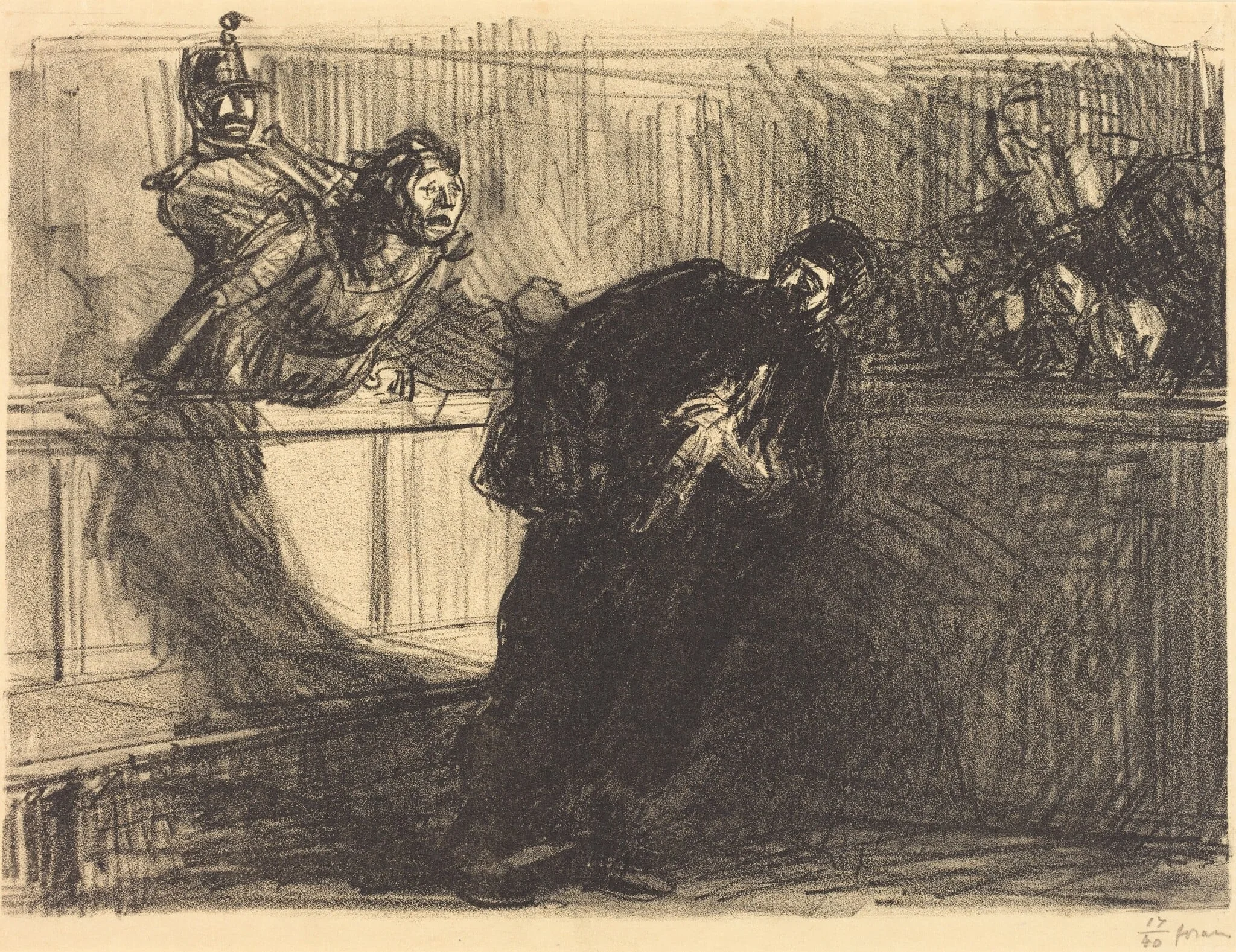 L'avocat invectivé (The Lawyer Abused), detail
