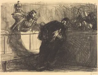 L'avocat invectivé (The Lawyer Abused), by Jean-Louis Forain, ink, 1914