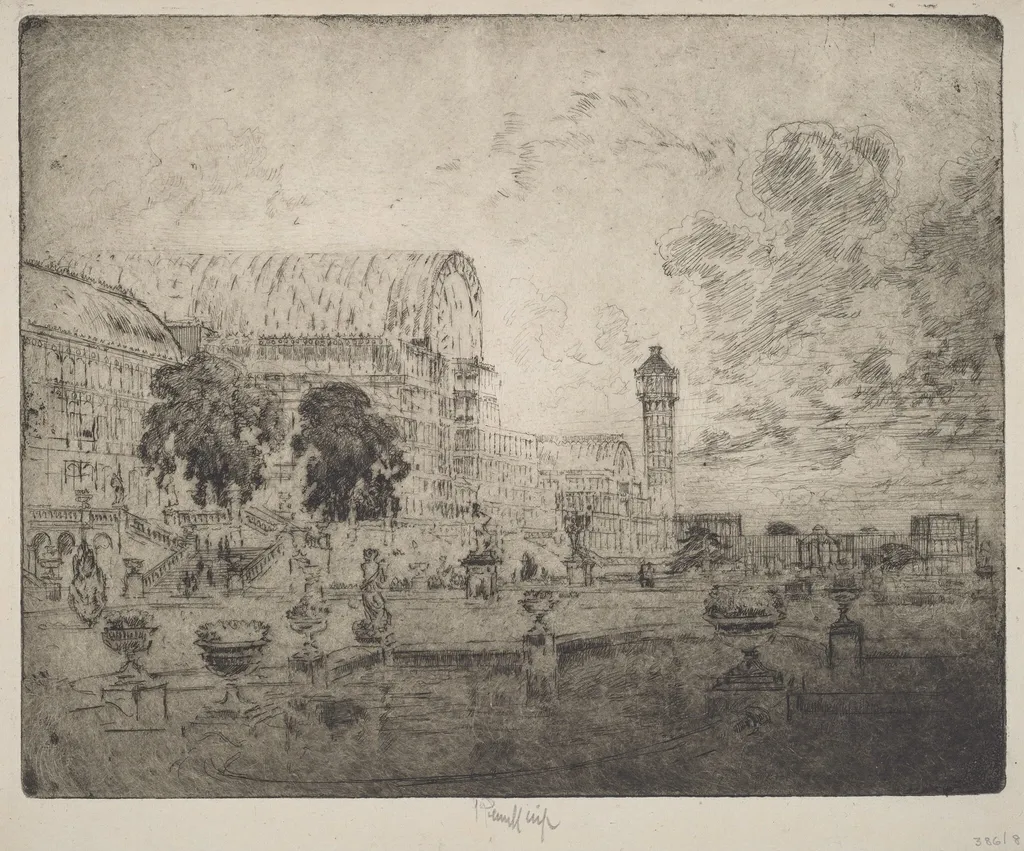 The Crystal Palace, by Joseph Pennell, ink, 1905