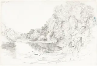 The River at Llangollen, by John Glover, graphite, 1795