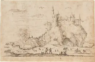 Castle under Siege, by Israël Silvestre, ink, 1656