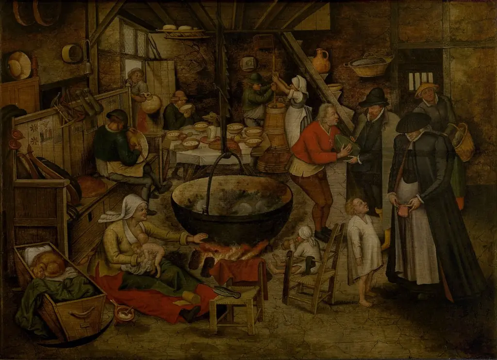 Visit to the Peasants, by Pieter Brueghel the Younger, oil, 1616