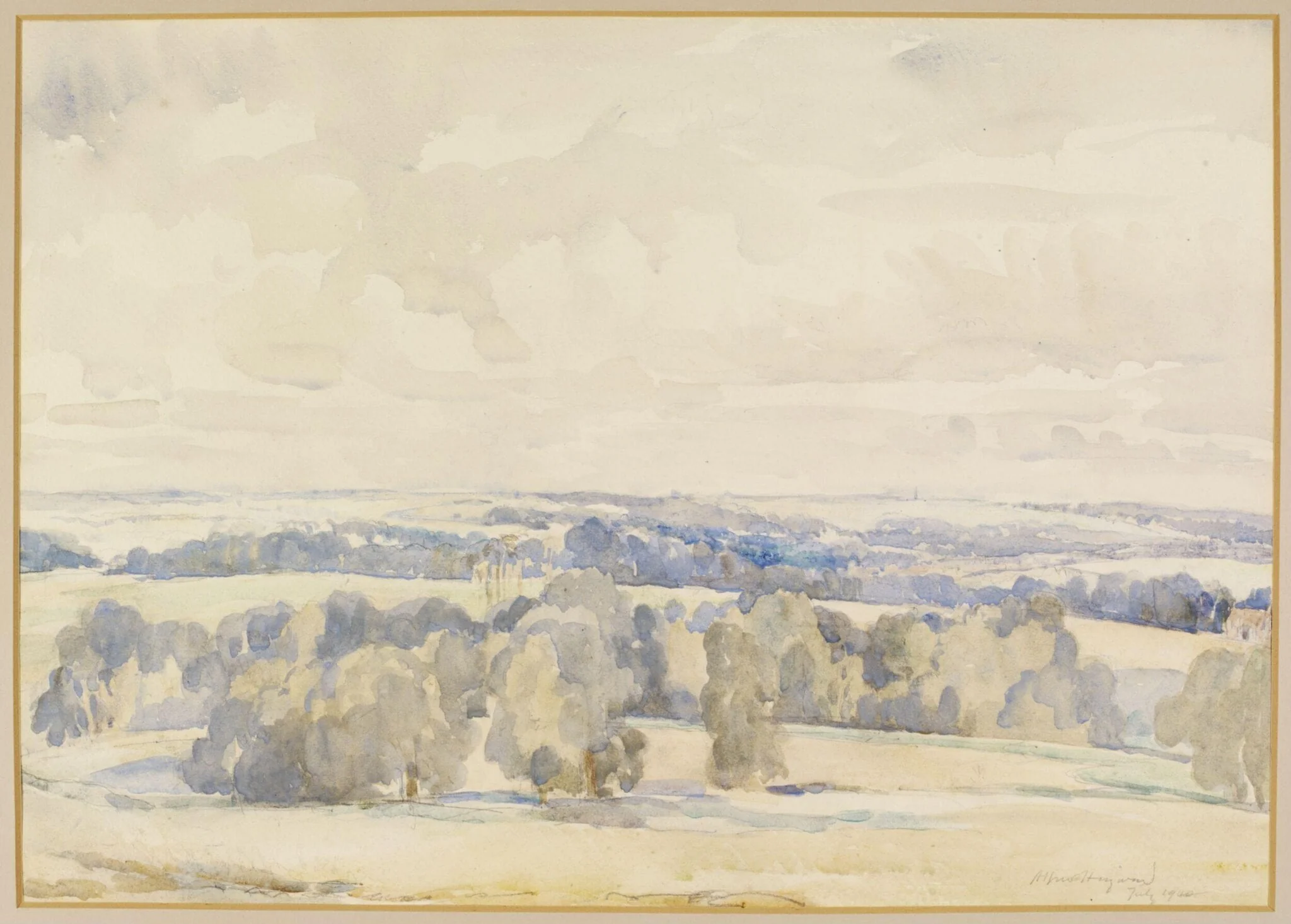 Ashburnham Park; looking into the Weald towards Brightling, detail