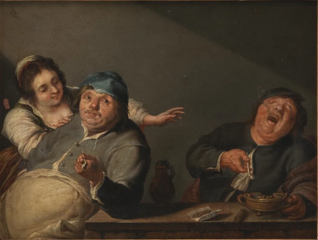 Smokers, by Joos van Craesbeeck, unspecified, 1637