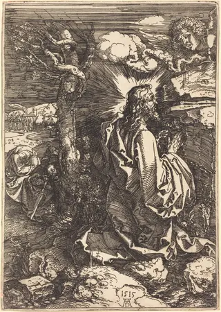 Christ on the Mount of Olives, by Albrecht Dürer, ink, 1515