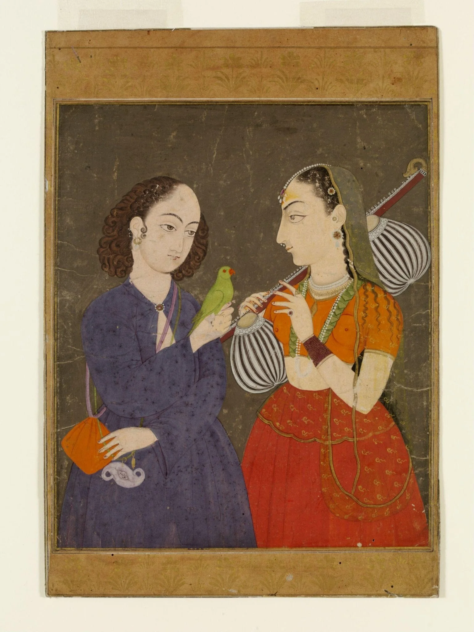 Lady with parrot., detail