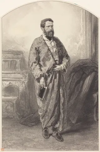 Alexander Gabriel Descamps, by Paul Gavarni, ink, 1853