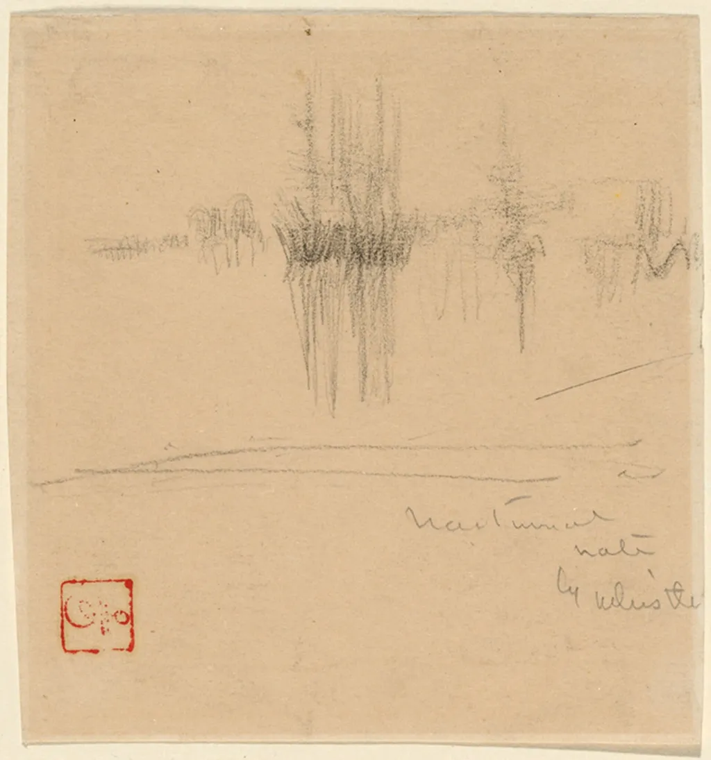Nocturnal Note, by James McNeill Whistler, crayon, 1880
