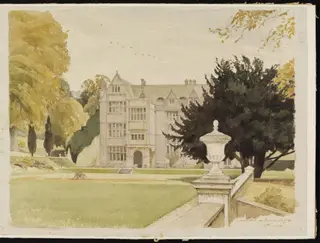 Woollas Hall, Eckington, near Pershore, by William Grimmond, watercolor, 12