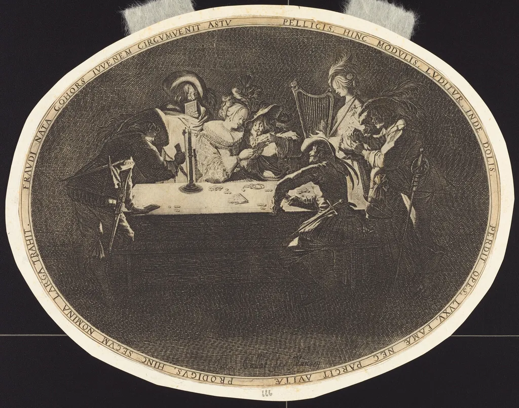 The Card Players, by Jacques Callot, ink, 1628