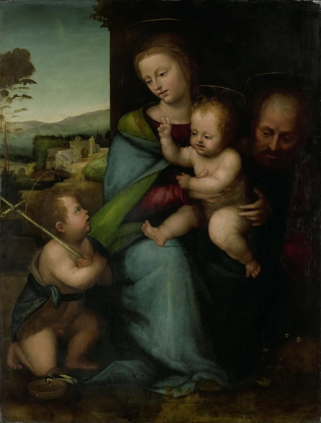 The Holy Family with the Infant John the Baptist, by Fra Bartolomeo, oil, 1510