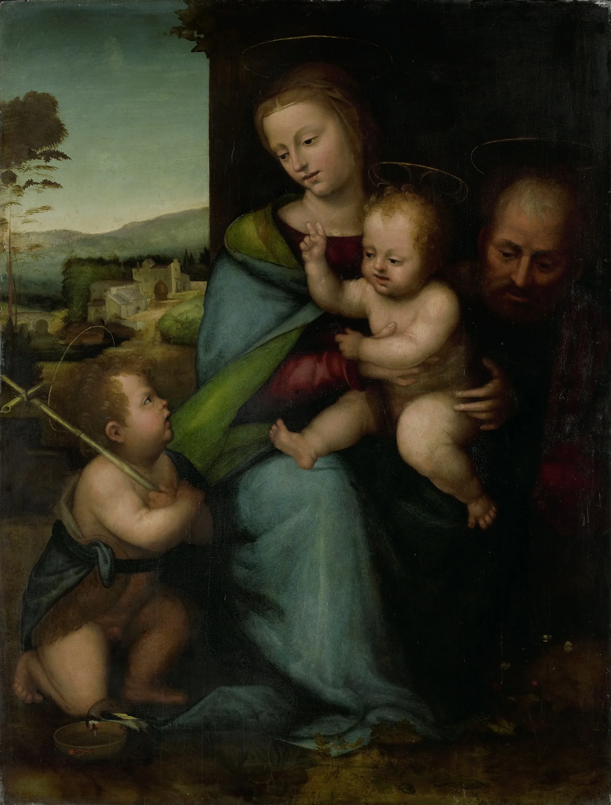 The Holy Family with the Infant John the Baptist, detail