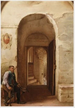 View from the Bishop's Throne, West from the Nave, towards the Staircase Tower in Utrecht Cathedral, detail