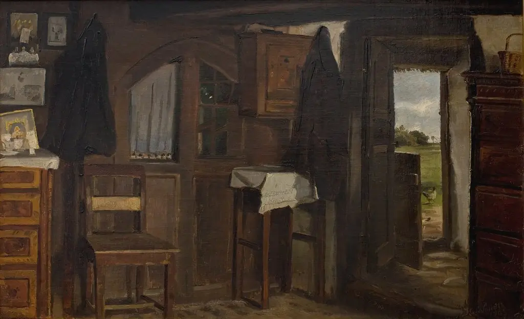 Interiør fra et bondehus, by Hans Smidth, oil, 1903