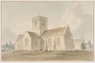 South-east view of Dinton Church, Wiltshire, by John Chessell Buckler, watercolor, 1805
